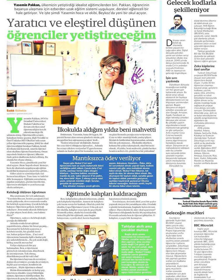 Vatan Gazetesinde Sadk Gltekin ile rportajmz